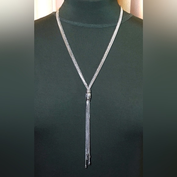 Tocara Stainless Steel Silver Tassel Necklace - Picture 6 of 7